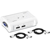 Trendnet Tk 207k 2 Port Usb Kvm Switch & Cable Kit 2048 X 1536 Resolution Device Monitoring, Auto Scan For Windows And Linux - CompuMe